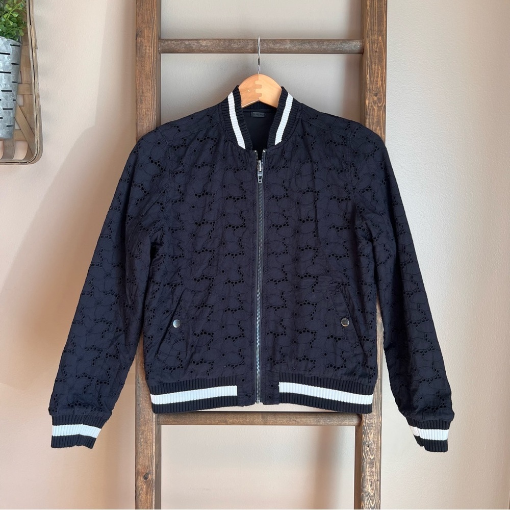 Blank NYC Reversible Black Eyelet Bomber Jacket - Picture 5 of 11